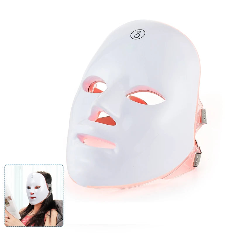 LED Ansiktsmask med 7 Ljusfärger – Hudföryngring för Ansikte & Hals